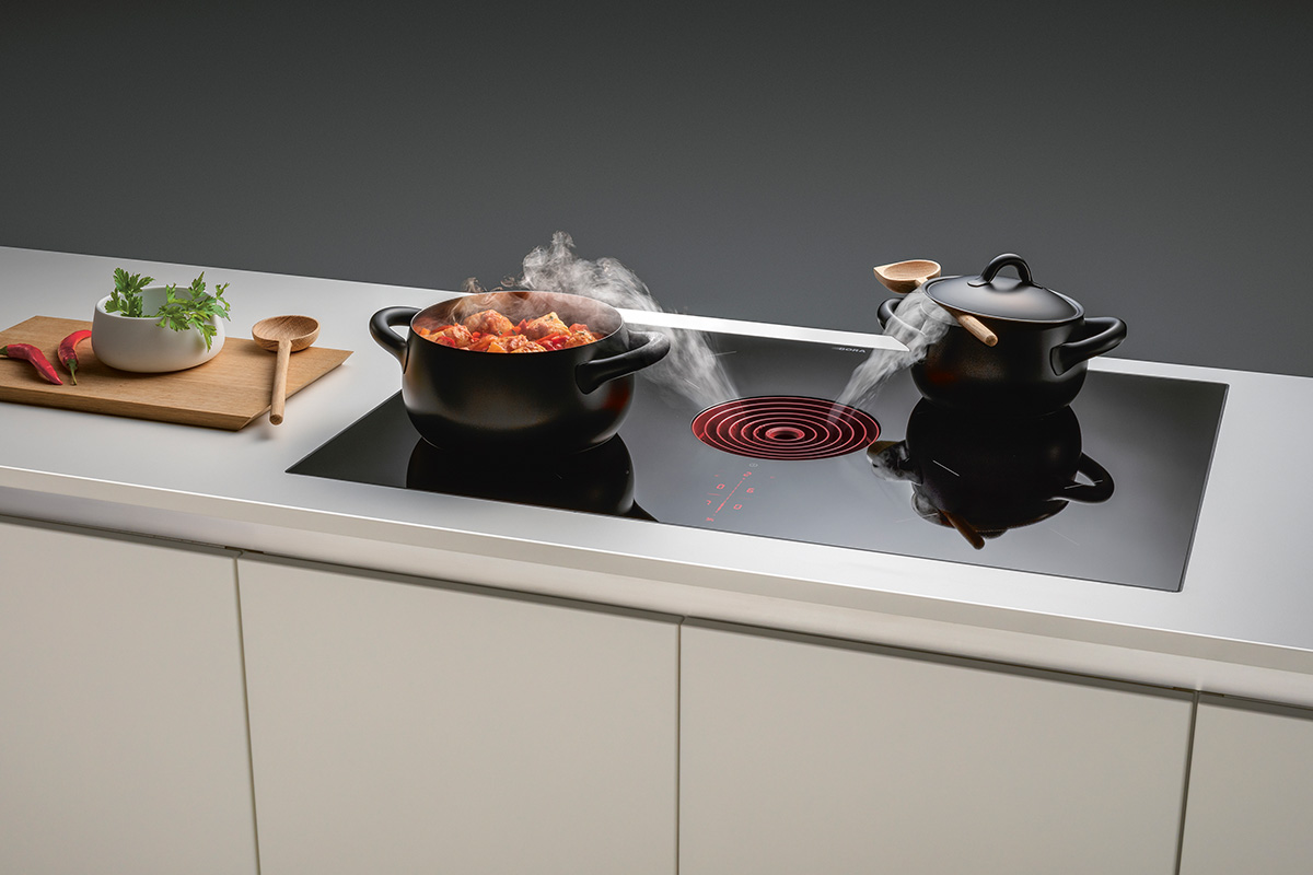 Bora Pure hob with red nozzle